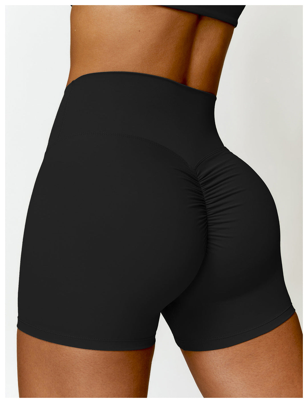 Stilla | Talje Børstet Yoga Shorts Mave Kontraherende Fersken Hip Raise Slim Fit Løbe Fitness Bukser