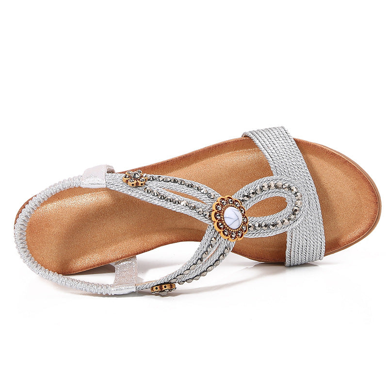 Dame Wedge Sandaler med elegant smykkedetail Stilla