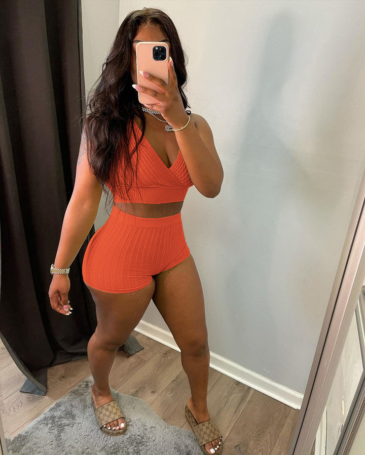 Dame Sportsæt med crop top og høj talje Stilla