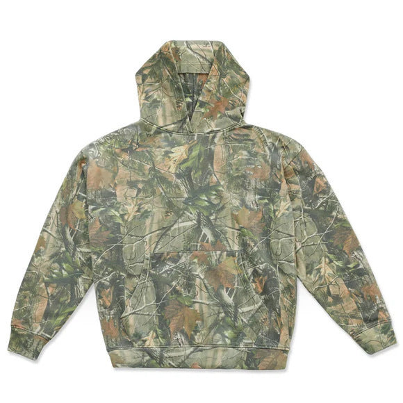 Unisex nan loose hoodie sweat med diskret blæremønster, dobbelt hætte uden snøre og kengurulomme Skovae
