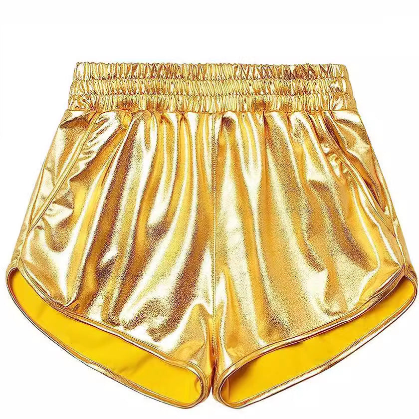Dame Højglans Sportshorts med elastisk talje og sidelommer Stilla