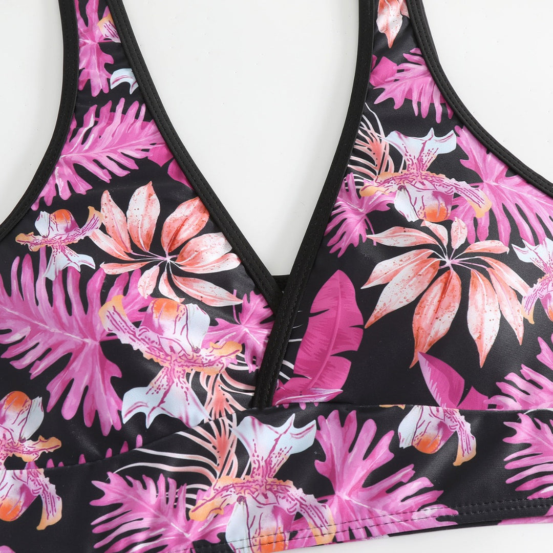 Dame Sport-Bikini-Sæt med blomsterprint og stilfuld design Stilla