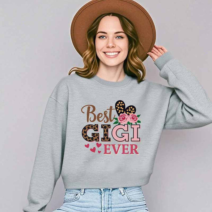 Dame sweatshirt med kreativ Gigi motiv Stilla