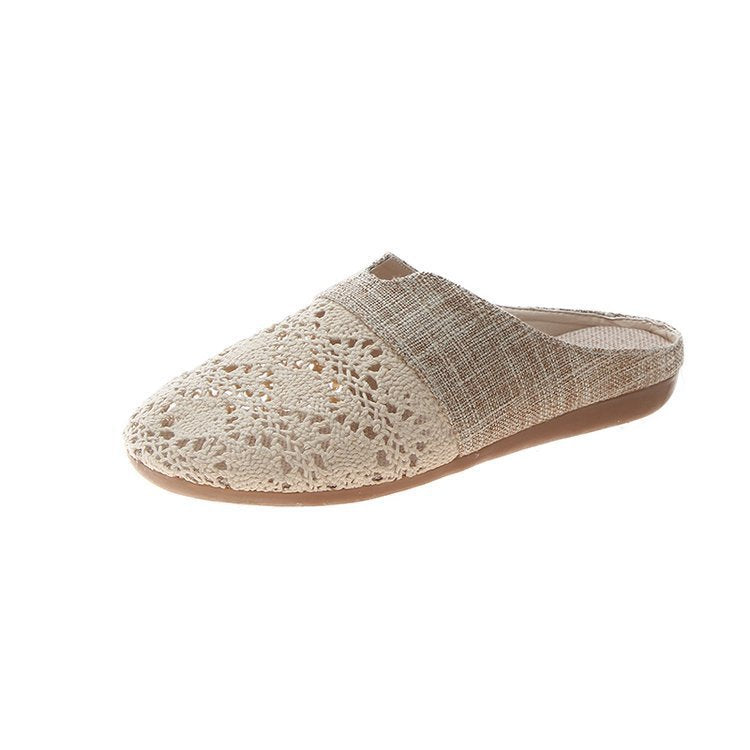 Dame åbne slippers med filigran hækledesign og komfortabel sål Stilla