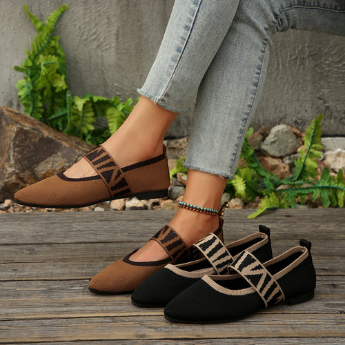 Dame elegante Ballerinas med moderigtigt elastisk remdesign Stilla