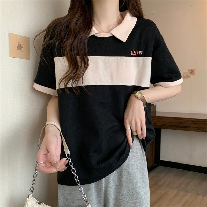 Femme Casual Polo T-shirt med stribet design Stilla