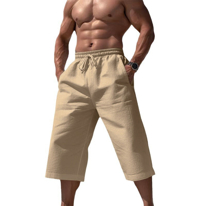 Herrer casual knælange Bermuda-shorts med elastisk talje og snoretræk Skovae