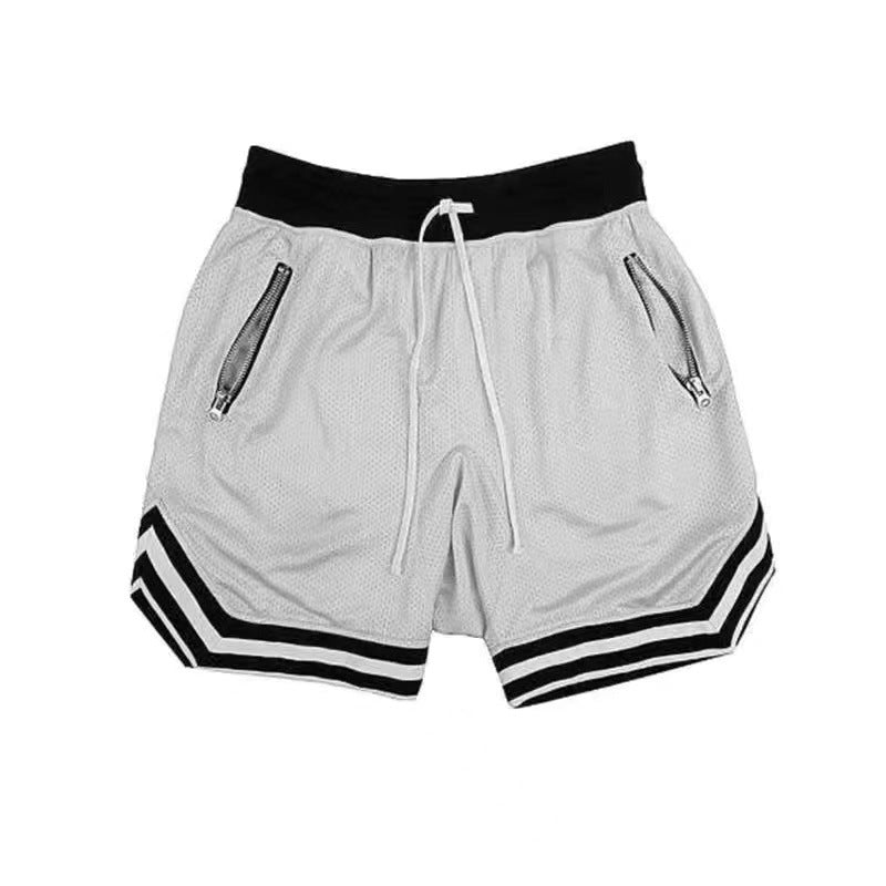 Herrer Sportslige Basketball-Shorts med åndbart netdesign og sidelommer med lynlås Stilla
