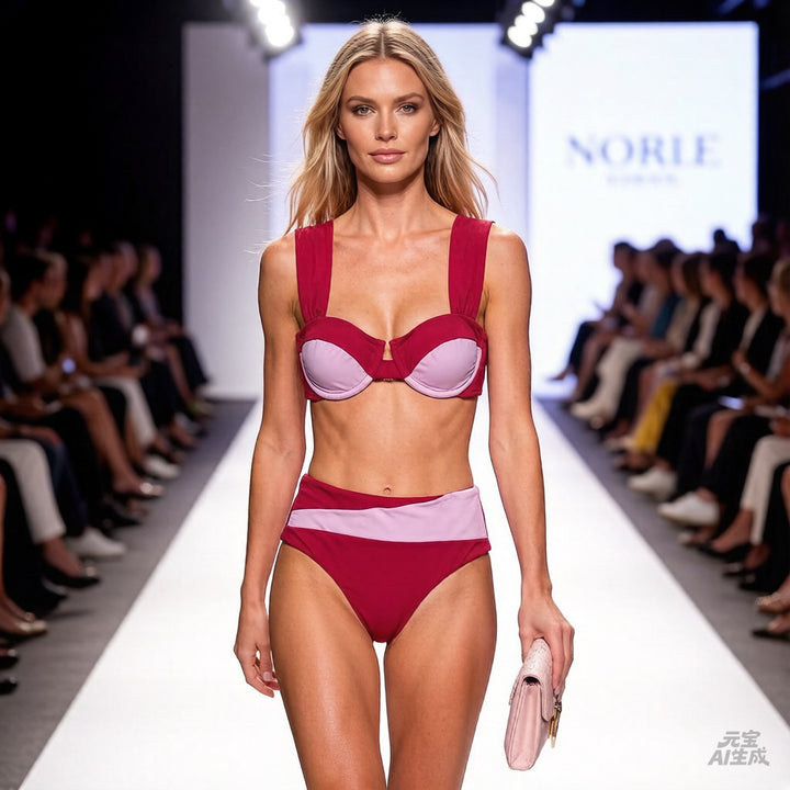 Dame Højskåret Bikini-Sæt med innovativt Design Skovae