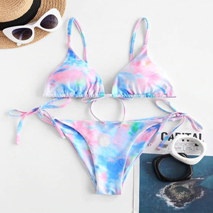 Femme Tie-Dye Trekant Bikini Sæt Stilla