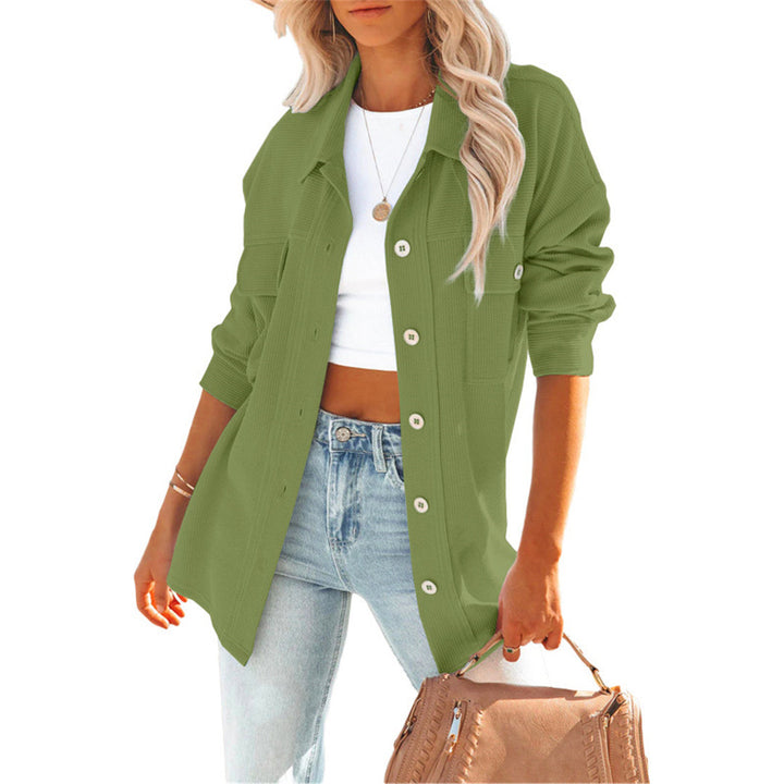 Dame Overshirt med struktureret stof og knapbar front Stilla