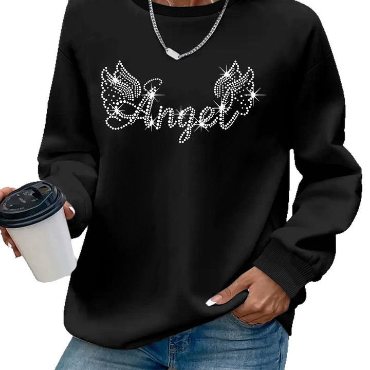 Kvinder sweatshirt med glitrende print og afslappet pasform Stilla