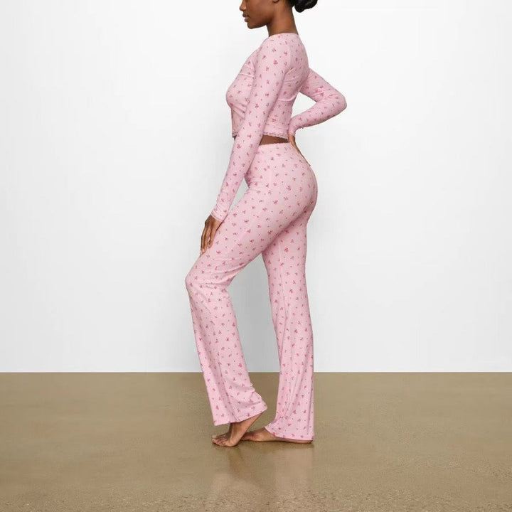 Dame Floral Print Flared Bukser Stilla