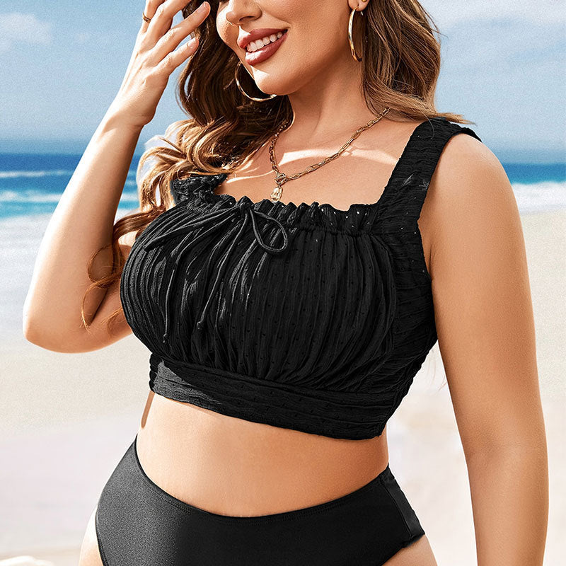 Dame Crop Top med flæsedetaljer Skovae