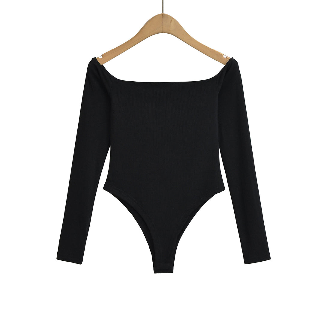 Dame Langærmet Bodysuit med flot Off-Shoulder Design og figursyet snit Stilla