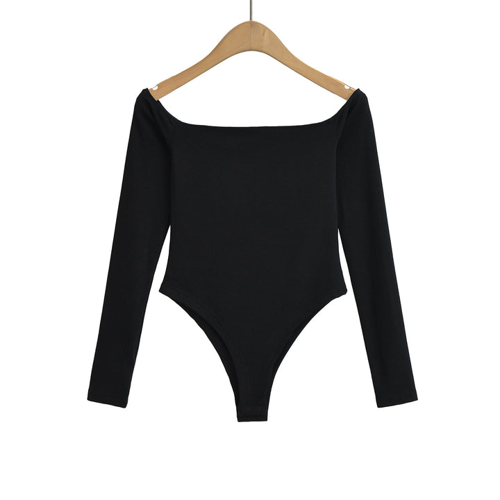 Dame Langærmet Bodysuit med flot Off-Shoulder Design og figursyet snit Stilla