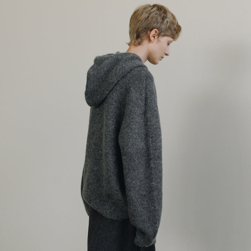 Damer afslappet hoodie lavet af blødt strikkemateriale med hætte og oversized snit Stilla