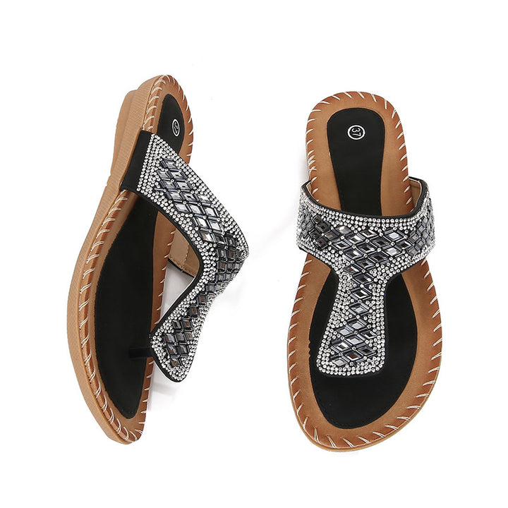 Dame Flip-Flops med glimmerdetaljer Stilla