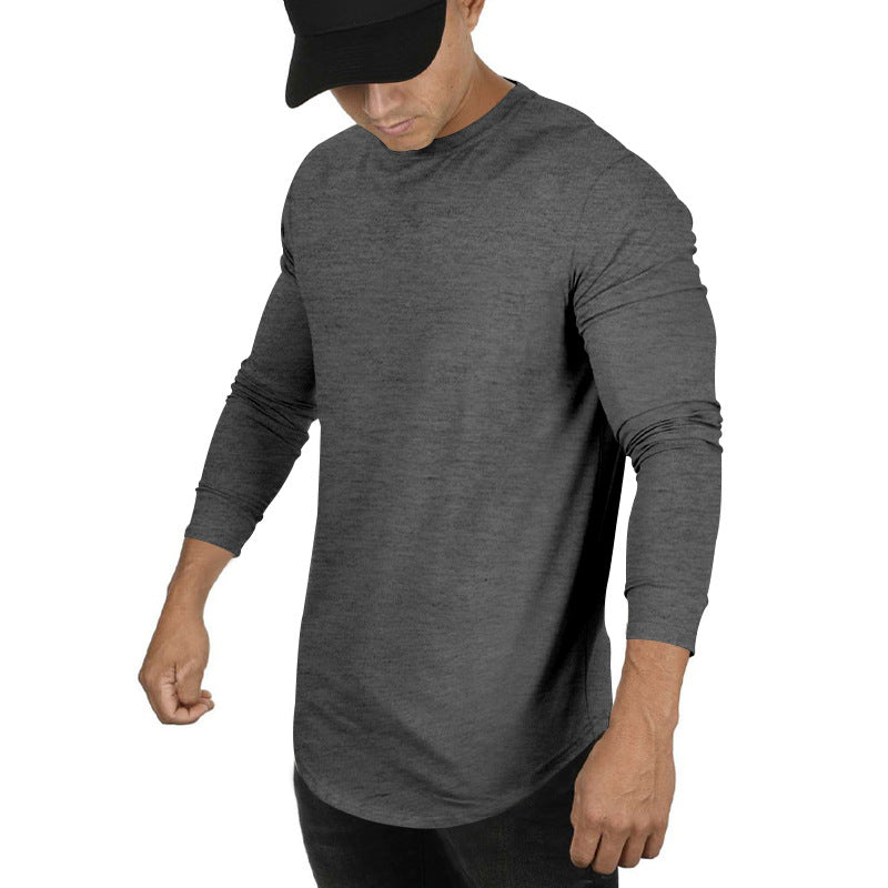 Herrer afslappet langærmet T-shirt med moderne snit og elastiske manchetter Stilla