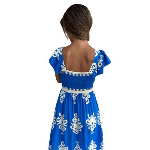 Dame Boho-Chic Firkantet Udsnit Maxikjole Stilla