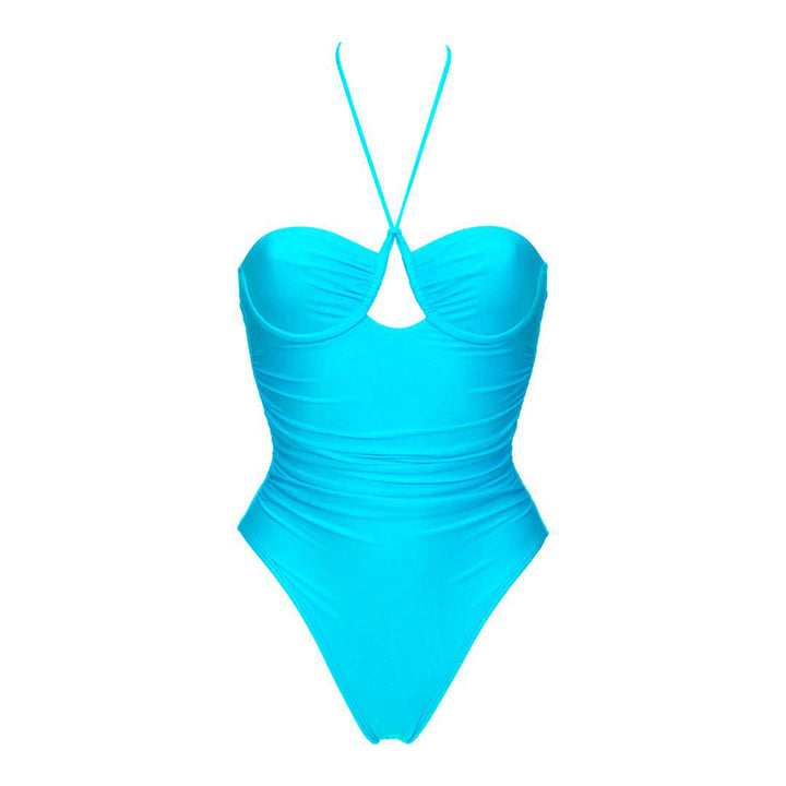 Dame Én delet badedragt med elegant cut-out og ruching Stilla