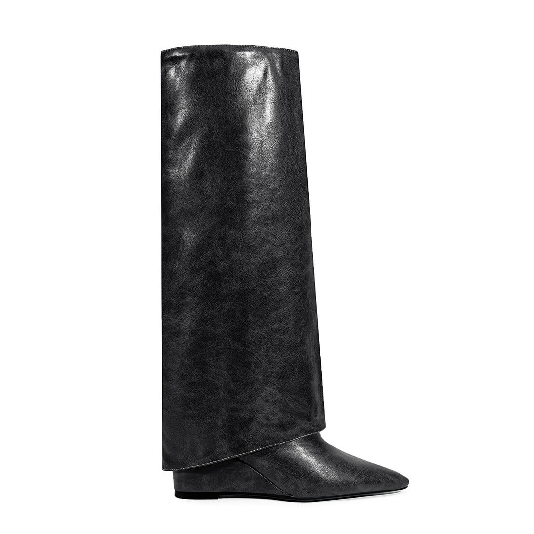 Femme Spitz-tå Højglans Over-the-Knee Støvler Stilla