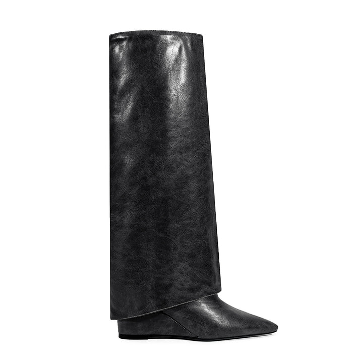 Femme Spitz-tå Højglans Over-the-Knee Støvler Stilla