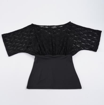 Damen elegante Spitzenbluse mit tailliertem Schnitt und voluminösen Ärmeln Skovae