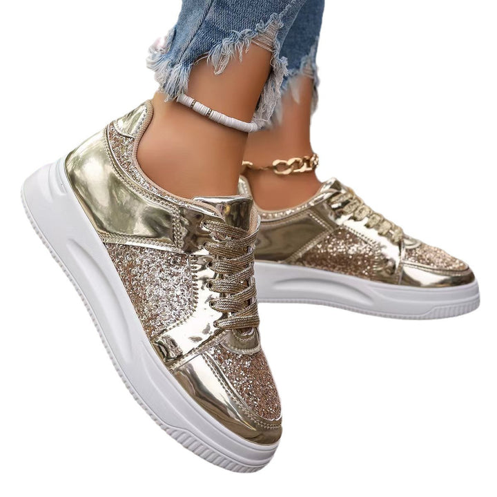 Dame sneakers med skinnende accenter og trendy glimmer Stilla