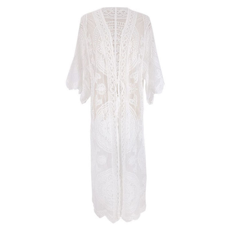 Dame elegant hæklede kimono strandjakke Stilla
