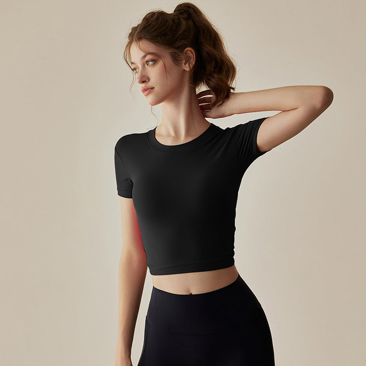 Dame Sporty Crop-Top med Vavdesign og åben ryg Stilla
