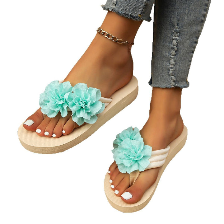 Dame modische Tåsandal med blomsterdesign og skridsikker sål Stilla