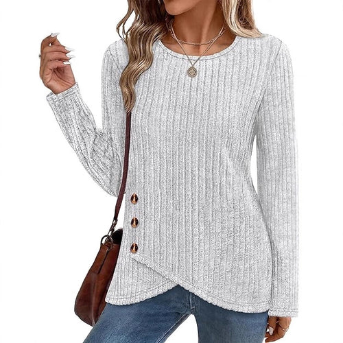 Damer fashionable og casual top med knapdetaljer Stilla