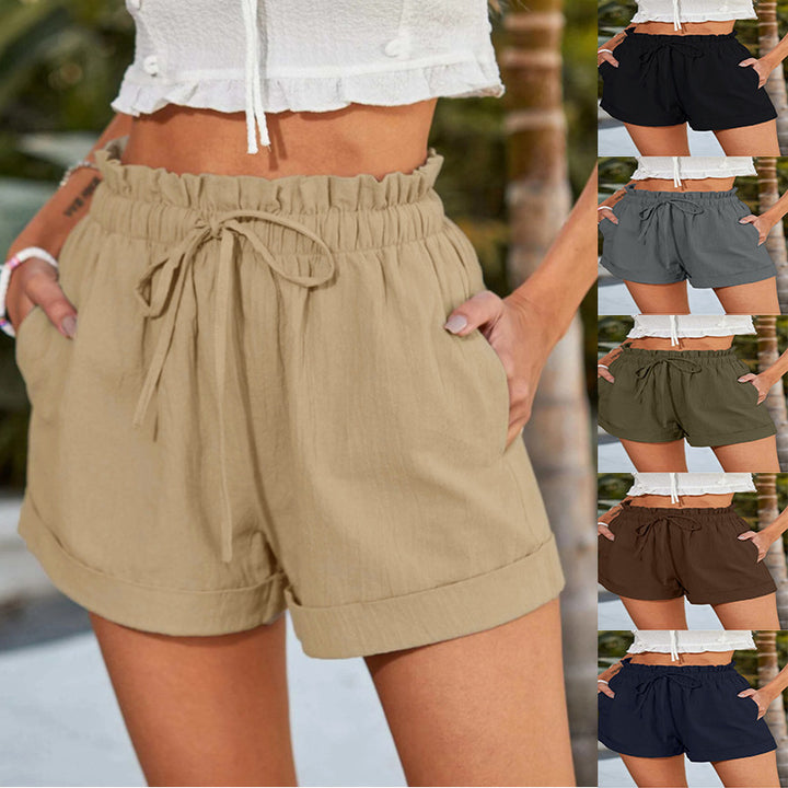 Dame komfortable fritidsshorts med elastisk talje og sidelommer Stilla