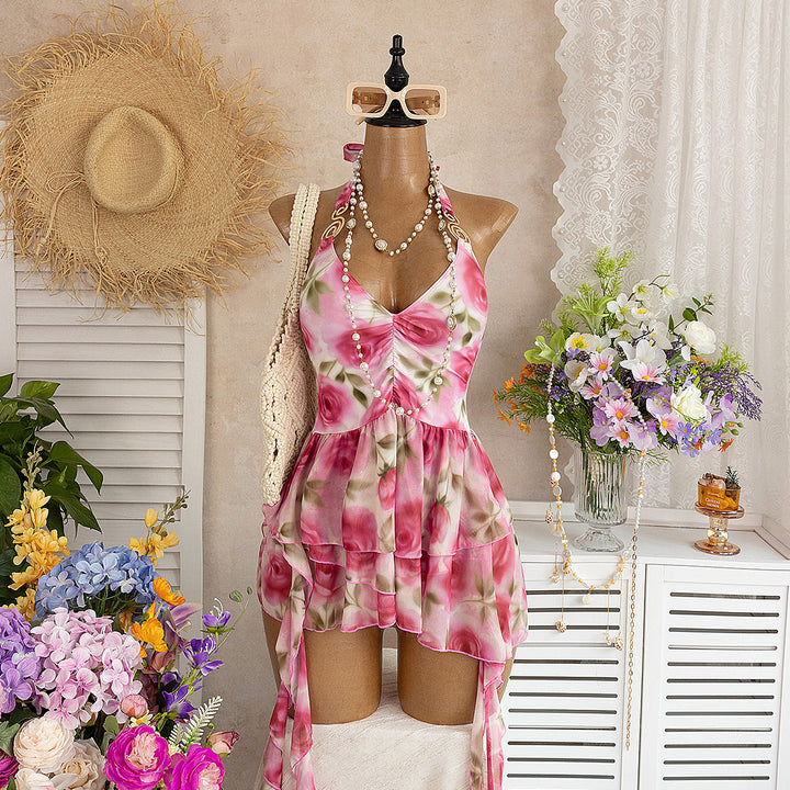 Dame sommerkjole med floral design Skovae