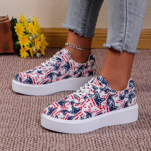 Dame Sneakers med moderne stjernemønster og skridsikker profileret sål Stilla