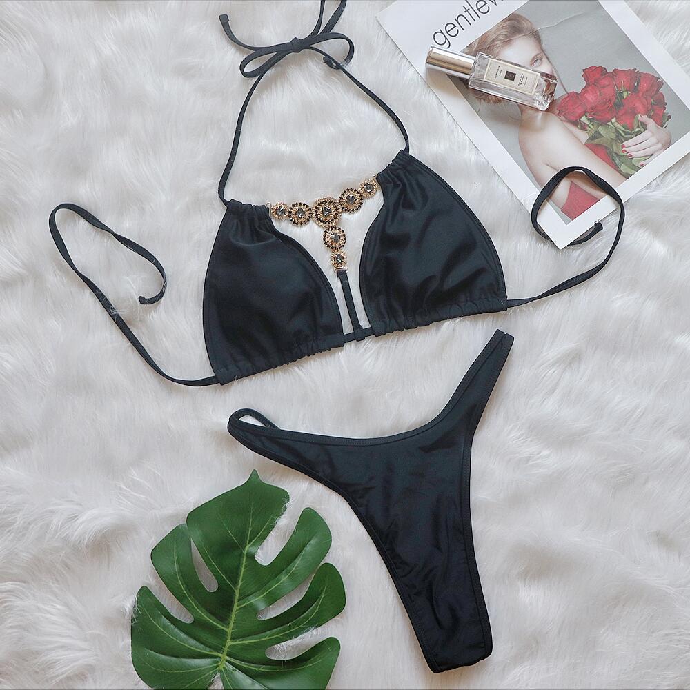 Dame Dekorativ Neckholder Bikini Sæt Stilla