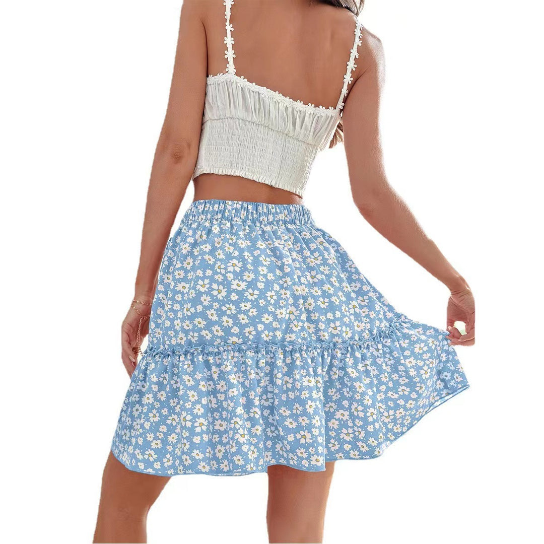 Dame Flydende Floral Lagdelt Mini Nederdel Stilla