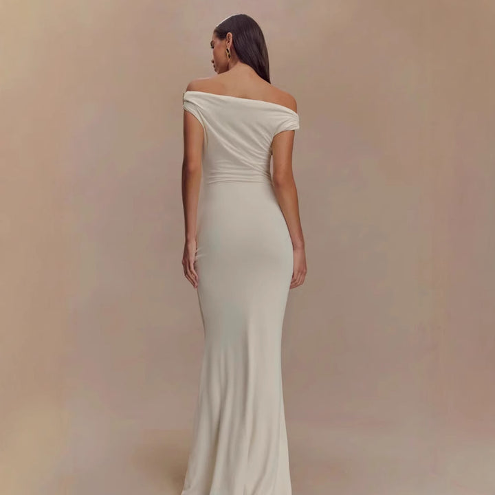 Damer Elegant Off-Shoulder-Maxi-Kjole i luksuriøs skæring Skovae