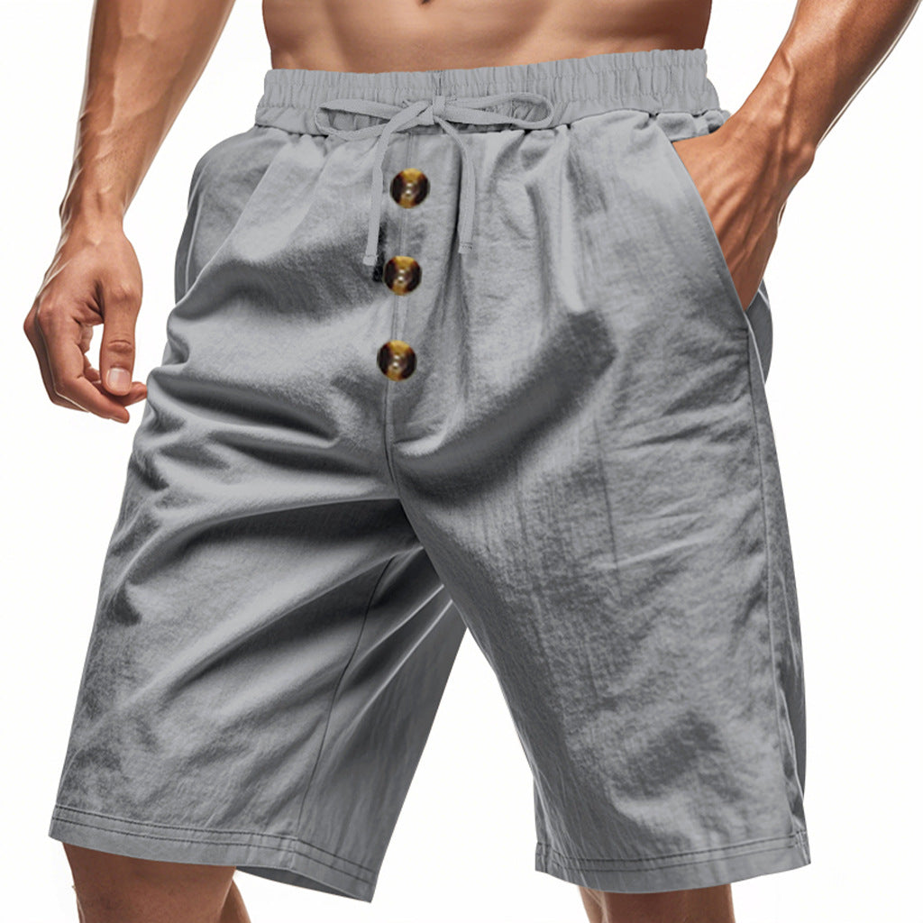 Herrer casual shorts med knapdetaljer og elastisk talje Stilla