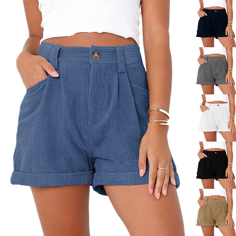 Dame korte Bermuda-shorts med elegant taljebetonet snit og praktiske lommer Stilla