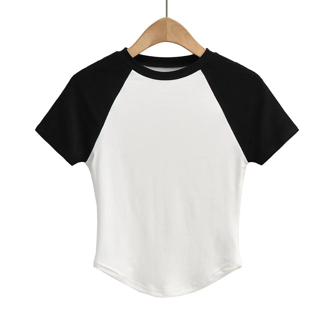 Dame Raglan-T-shirt med farveafstemte ærmer og kvalitetskomfortstof Stilla