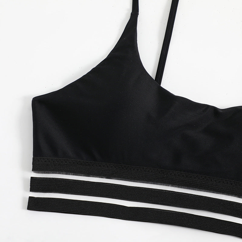 Dame Sporty Bikini-sæt med elastisk bånd og stilfulde striber Stilla