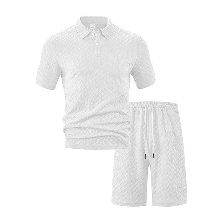 Herre Polo-Shorts-Sæt lavet af åndbart strukturmateriale med moderne design Stilla