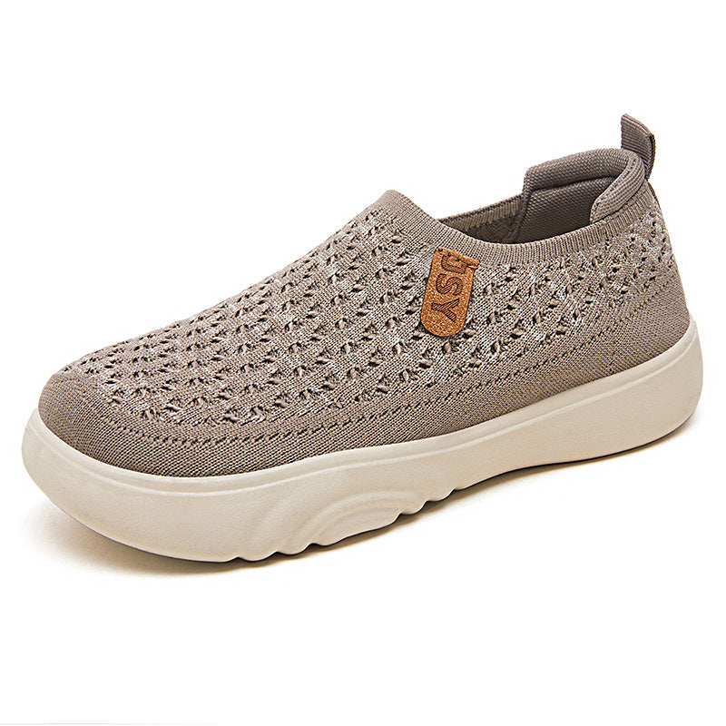 Dame fritid Slip-On sko med fleksibelt strikdesign og skridsikker sål Stilla