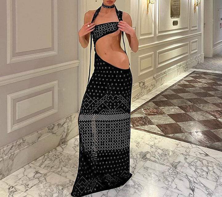 Dame Elegant Maxikjole med innovativt snit og variable stropper Stilla