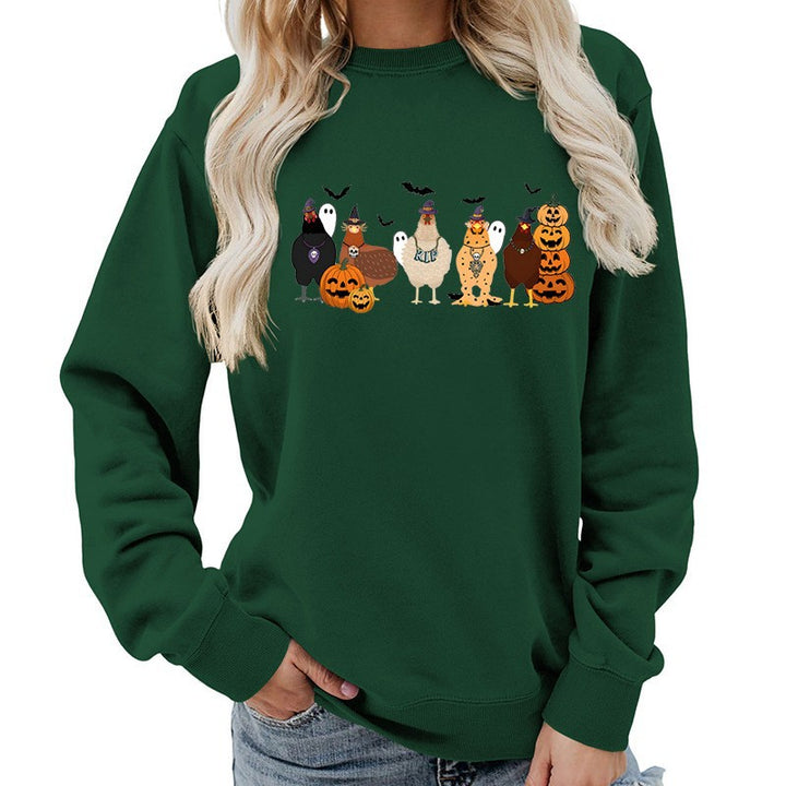 Dame sweatshirt med muntert Halloween-motiv Stilla