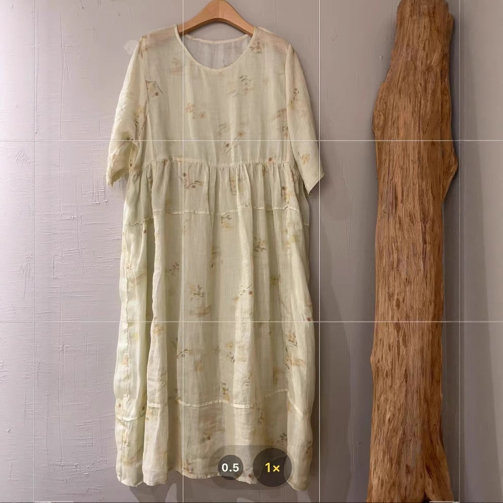 Femme Flydende Floralt Print Maxi Kjole Stilla