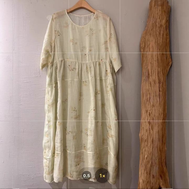 Femme Flydende Floralt Print Maxi Kjole Stilla