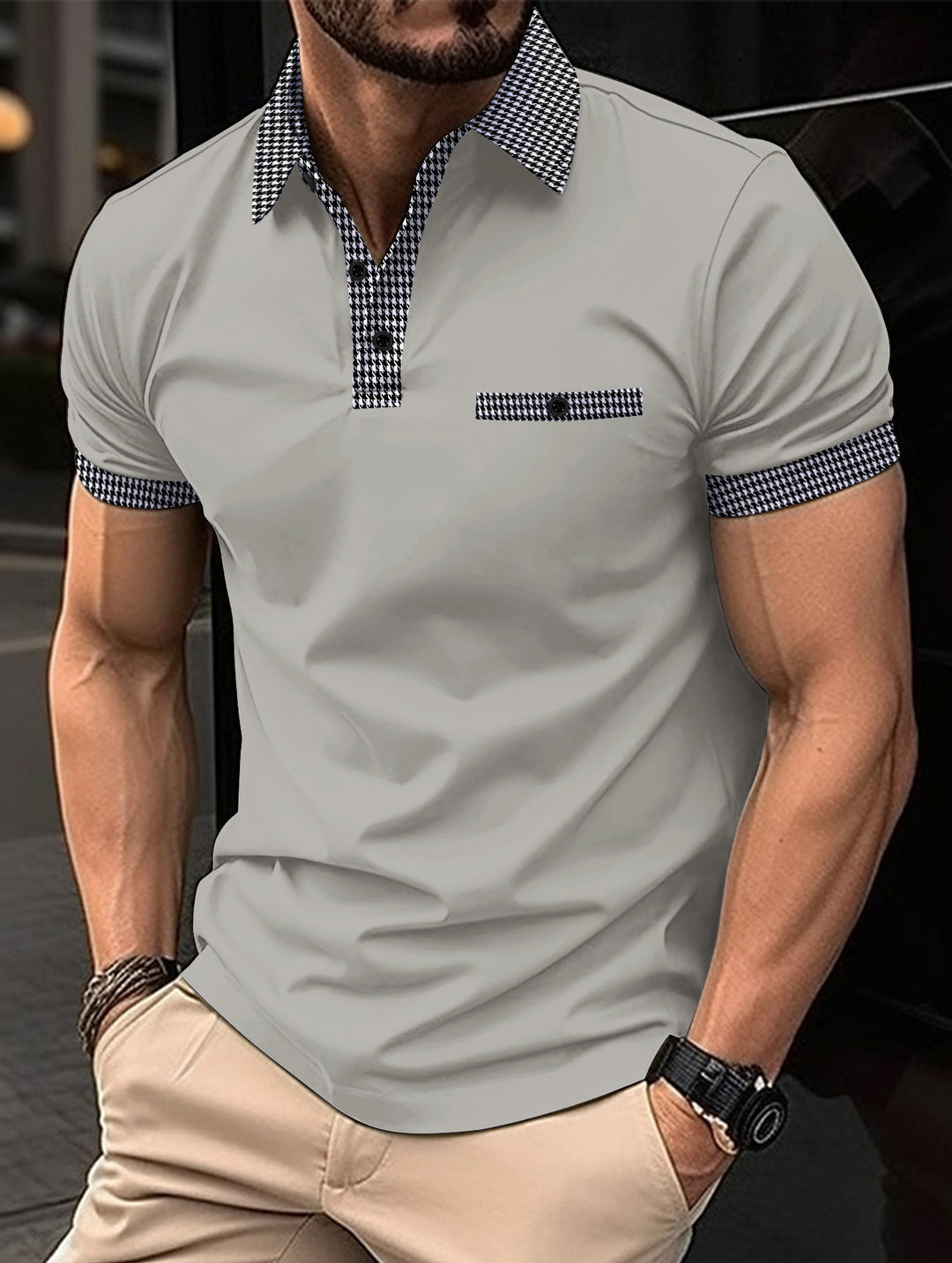 Herren poloshirt med moderne krave-design og praktisk brystlomme Stilla